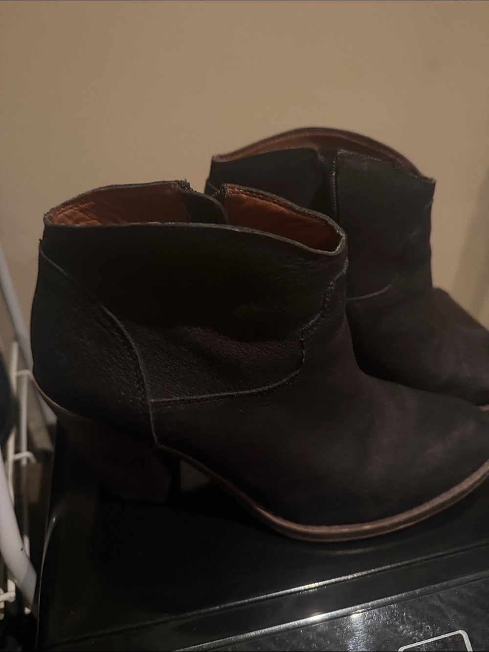 Women’s Black Ankle Bootie - Classic Leather Heel